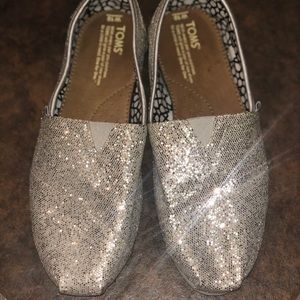 Silver glitter TOM slip-ons